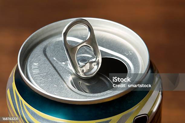 Opened Pop Top Beverage Can Closeup Stock Photo - Download Image Now - Aluminum, Can, Close-up