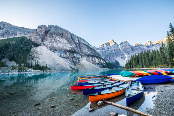 istock Canoes On Lake Moraine 1687637930