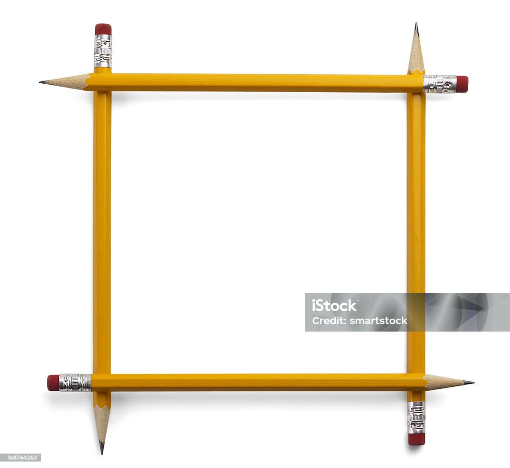 Quadro feito de madeira de lápis amarelo - Foto de stock de Abstrato royalty-free
