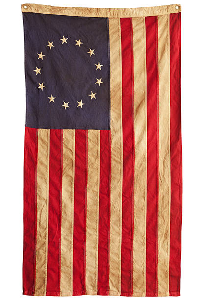 istock An old American flag with thirteen stars and stripes 168764340
