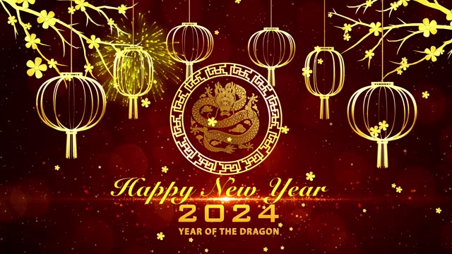 Happy new year 2024, year of the dragon, Background, Lantern Decoration Vector Design.