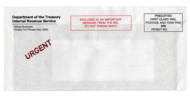 Urgent IRS Notice Envelope stock photo