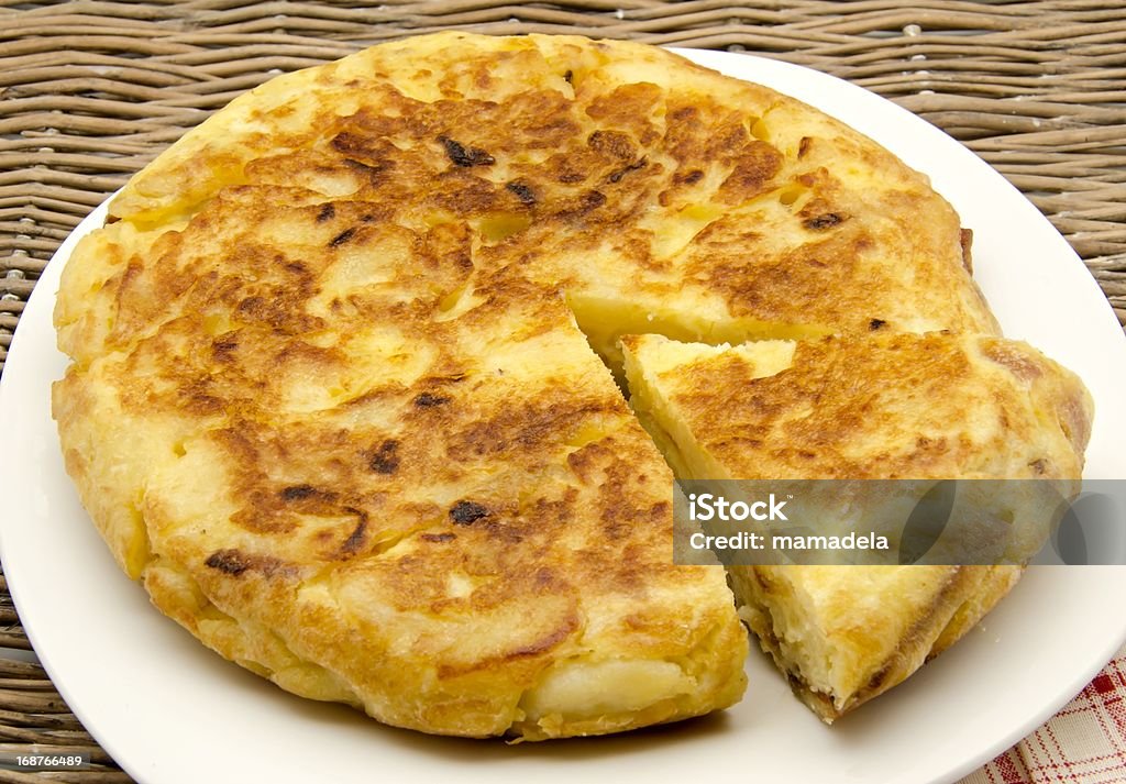 omelet Typical omelette Spain served on a plate Cooked Stock Photo