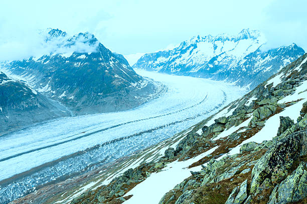 great lodowiec aletsch (bettmerhorn, szwajcaria) - bettmerhorn zdjęcia i obrazy z banku zdjęć