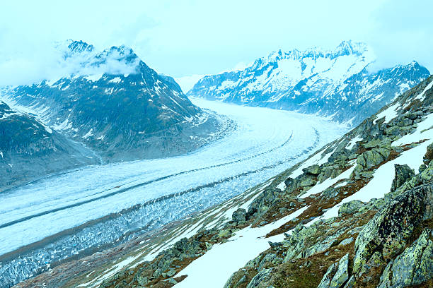 grande glaciar aletsch (bettmerhorn, suíça - bettmerhorn imagens e fotografias de stock