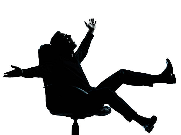 one business man happy joy silhouette