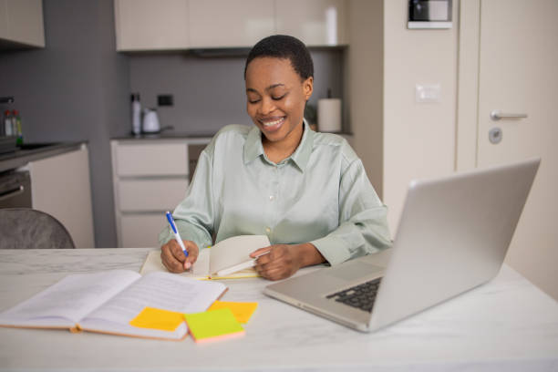 istock Young woman is studying from home 1687695336