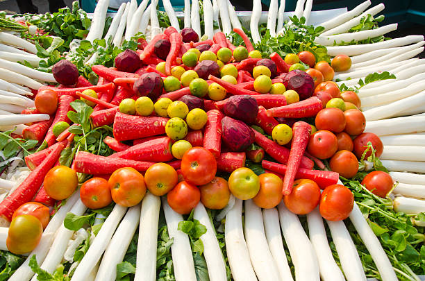 various fresh vegetables in Agra city market, India
