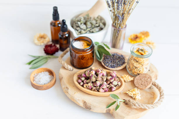 istock Botanical blends, herbs, essencial oils for naturopathy 1687712972
