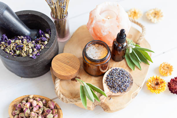 istock Botanical blends, herbs, essencial oils for naturopathy 1687713448