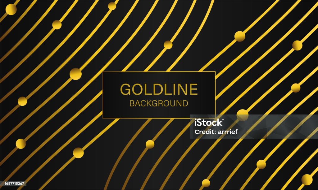 Fast Gold Line Luxury Abstract Gold Line On Black Background Stock Illustration ...
