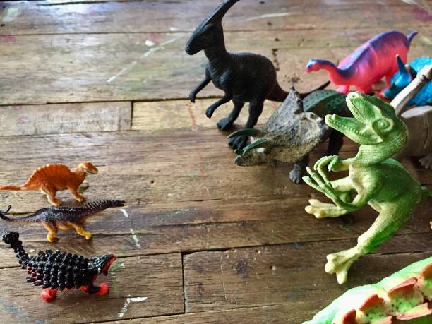 istock dinosaurs, extinct creatures as children's favorite plastic toys 1687718614