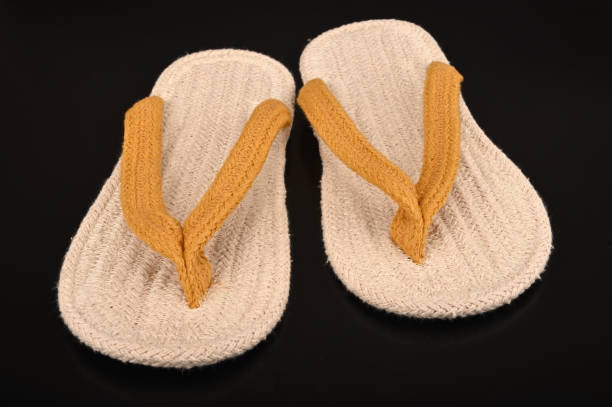 istock Room sandals with mustard colored thongs 1687724305