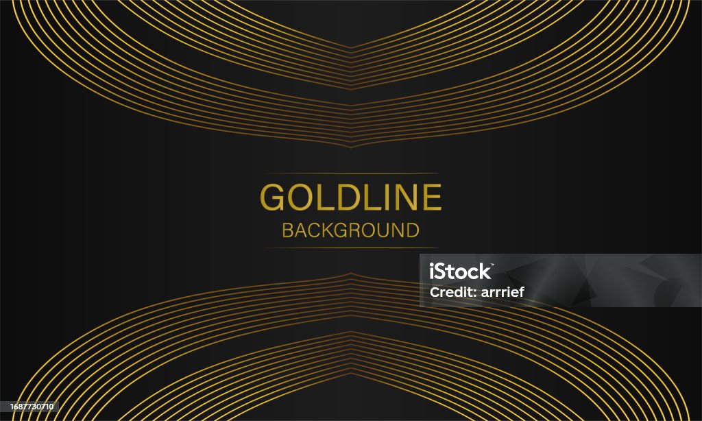 Fast Gold Line Luxury Abstract Gold Line On Black Background Stock Illustration ...
