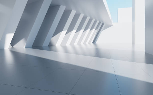 istock Abstract outdoor geometric building, 3d rendering. 1687731068