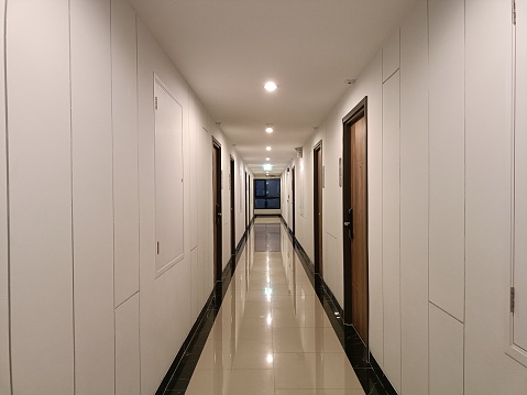 Hallway leading to rooms within the building