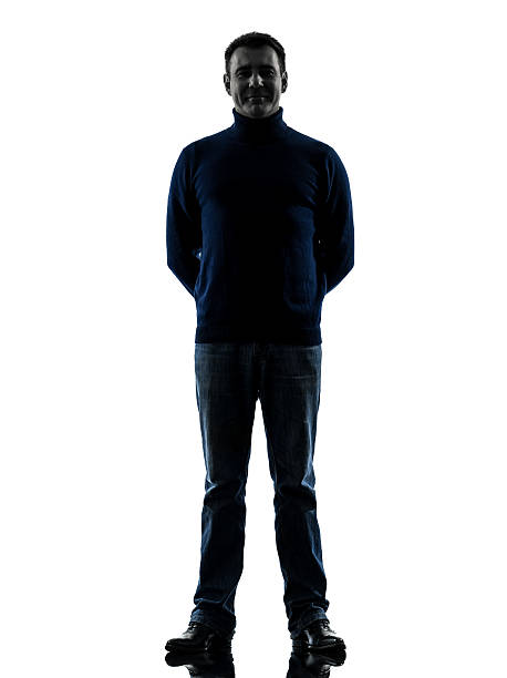 istock man smiling friendly  silhouette full length 168774904