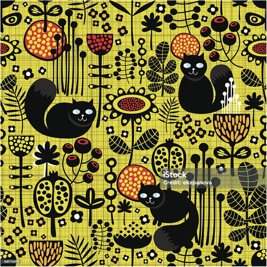 Seamless pattern with black cats. Seamless pattern with black cats. Vector illustration. Animal stock vector