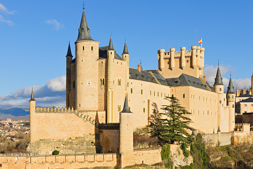 Segovia, Spain - February 8, 2023: The Alcazar of Segovia (Spain).