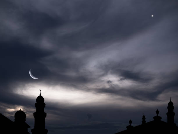 istock Mosque Dome Sheikh Ramadan Grand Uae Crescent Moon Sky Star Abstract Night Background, Arab Emirates Islamic Architecture Mubarak Zayed Kareem Greeting Abu Eid Masjid Ramadhan Minaret Building 1687790765