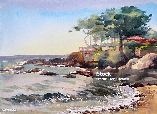 Aquarell Landschaft Stock Vektor Art und mehr Bilder von Aquarell - Aquarell, Wasserfarbe, Côte d'Azur