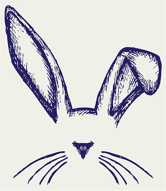 Easter bunny ears vector art illustration