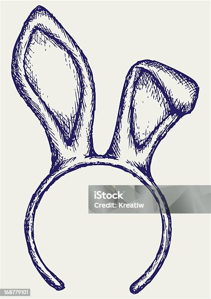 Wielkanoc Bunny Uszy - Stockowe grafiki wektorowe i więcej obrazów Akcesorium osobiste - Akcesorium osobiste, Bazgroły - Rysunek, Bazgroły - Wzór