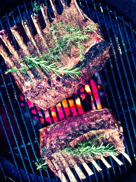 ラムチョップ - rack of lamb chop cutlet food ストックフォトと画像
