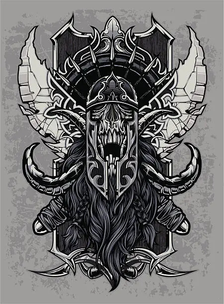 Vector illustration of Elder Visigoth Skull