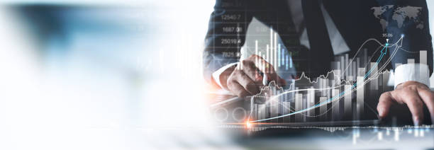 istock Data analysis, business target plan and strategy. Businessman, finance analyst using digital tablet analyzing sale data with financial report, economic graph growth chart, business development 1687851782