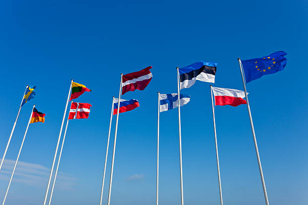 istock Various country flags from baltic countries 168786602