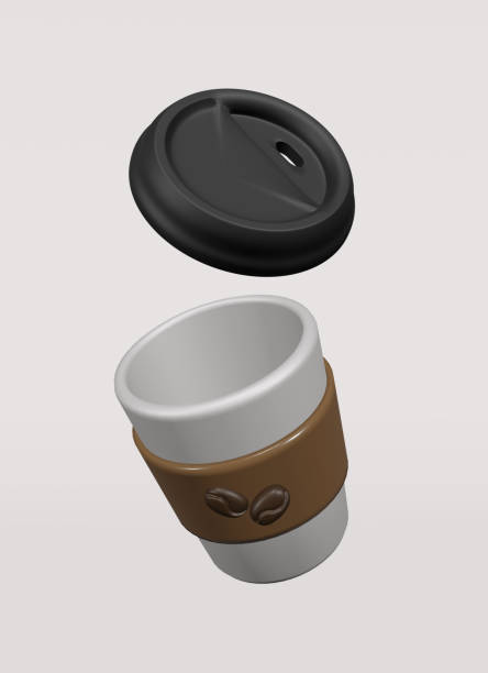 istock Coffee Cup 3D Rendering with Lid Cup in Clear Background for Cafe Menu, Drink, and etc. 1687897460
