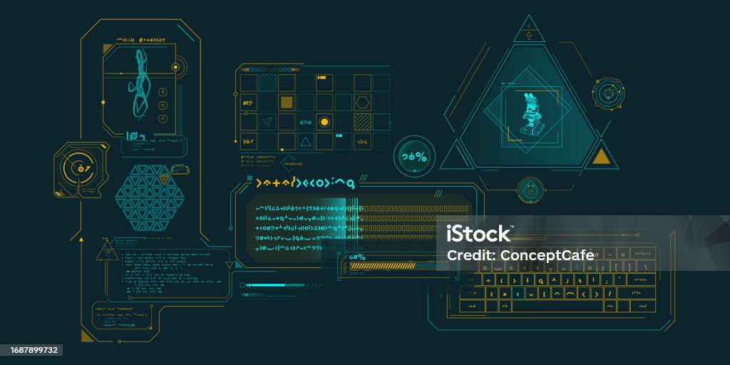 Scientific Research Data Processing Interface Stock Illustration ...