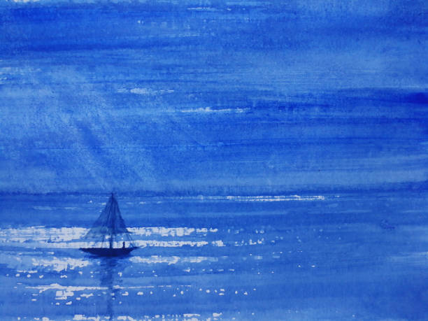 istock watercolor landscape sea and sailboat in summer. 1687899920