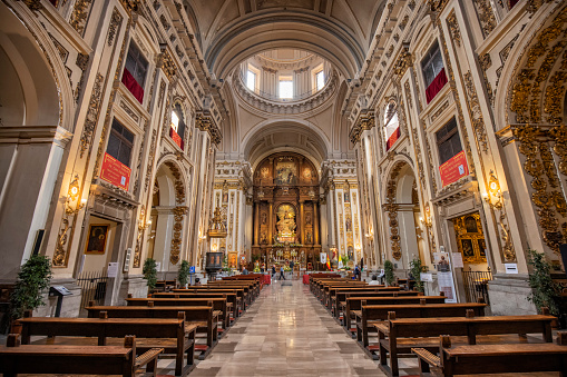 Interior view of Collegiate Church of San Isidro, Madrid, Spain