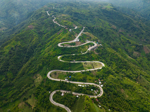 Called intestine road and hills in mountain province of Bukidnon. Mindanao, Philippines.