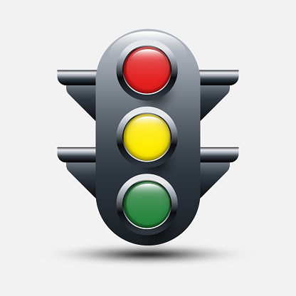 3d traffic light isolated on white background
