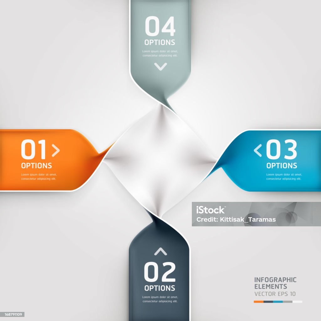 Abstrait bannière d'options infographie spirale. - clipart vectoriel de Abstrait libre de droits