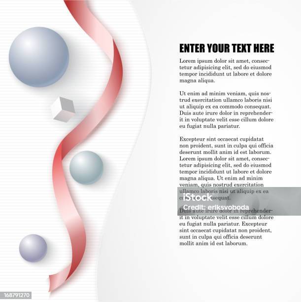 Sfera Cubo Nastro Modello Di Presentazione Con Gli Oggetti Geometrici - Immagini vettoriali stock e altre immagini di Astratto