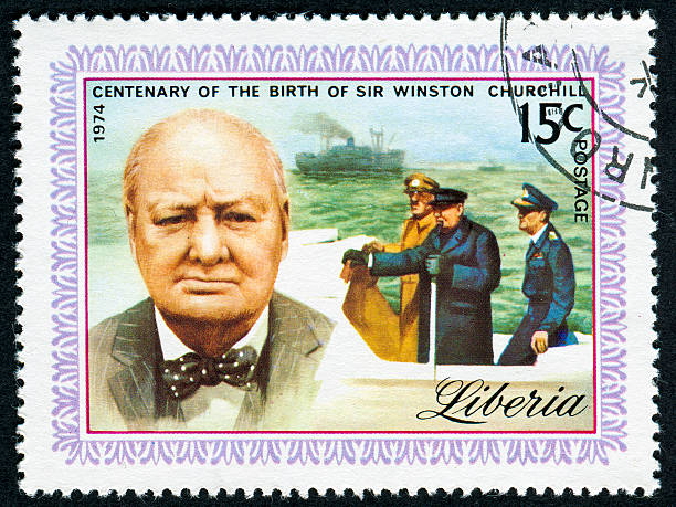 sello de winston churchill - winston churchill fotografías e imágenes de stock