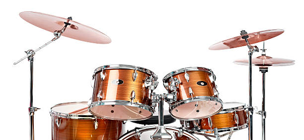 Drums Standard drum kit with base,, snare,, 3 toms,, hi-hat and 2 crash cymbals snare drum photos stock pictures, royalty-free photos & images