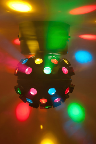 Disco ball on the ceiling