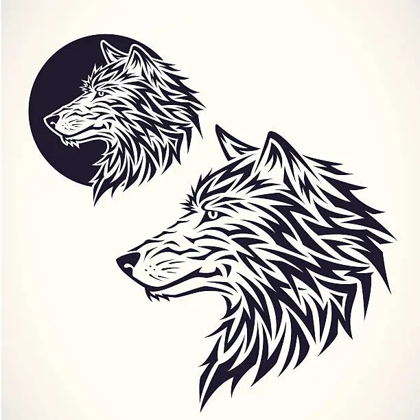 Vector illustration of Wolf Head Emblem