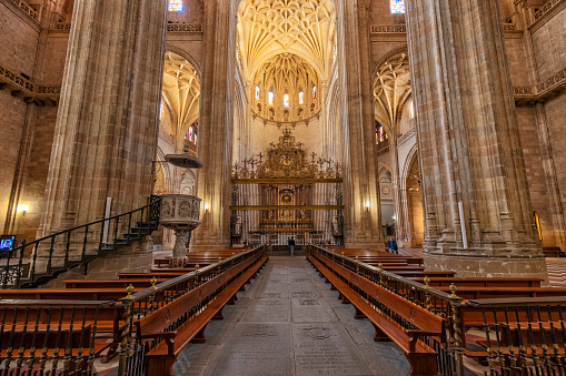 Interior view of Segovia Cathedral, Spain.