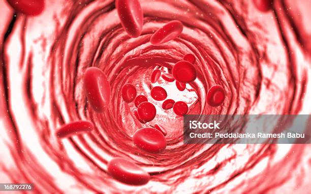 Cellule Del Sangue Che Scorre - Fotografie stock e altre immagini di Globulo rosso - Globulo rosso, Movimento, Arteria umana
