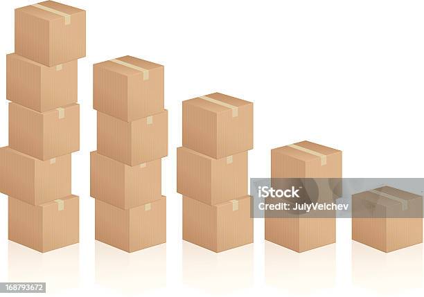 Diagramma Di Scatole Di Cartone - Immagini vettoriali stock e altre immagini di Catasta - Catasta, Scatola, Mucchio