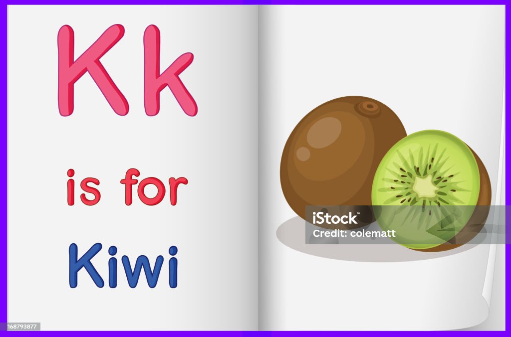 Fotografía de kiwi frutas en un libro - arte vectorial de Alimento libre de derechos