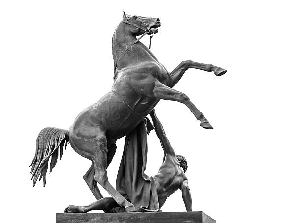 istock Horse Tamers sculpture isolated on white 168794936