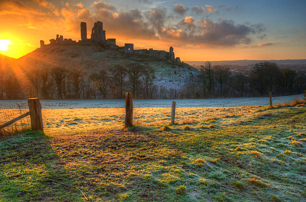 istock Vibrant Winter landscape sunrise over castle ruins 168795593