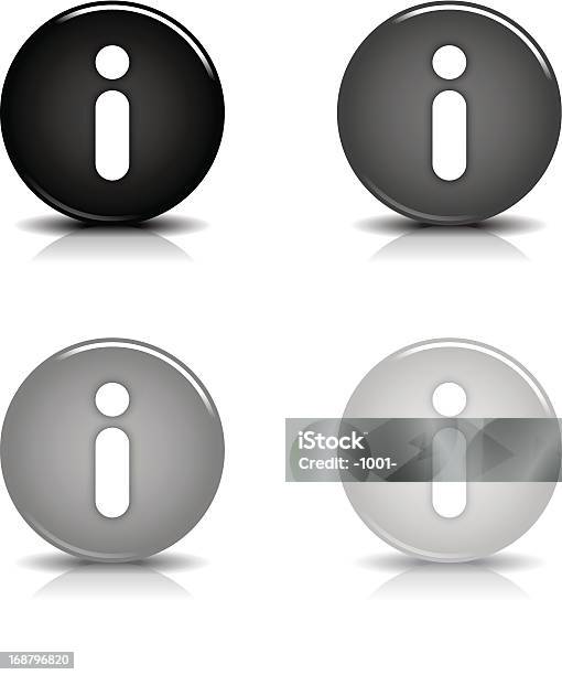 Ilustración de Señales De Información El Icono De Brillante Círculo Botón Negro Reflejo Sombras Grises y más Vectores Libres de Derechos de Ayuda